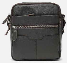 Мужская сумка-планшет коричневого цвета из натуральной кожи на двух молниях Borsa Leather (15620)