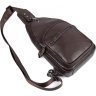 Мужская сумка-рюкзак из фактурной кожи коричневого цвета VINTAGE STYLE (14647) - 3