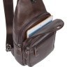 Мужская сумка-рюкзак из фактурной кожи коричневого цвета VINTAGE STYLE (14647) - 5