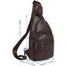 Мужская сумка-рюкзак из фактурной кожи коричневого цвета VINTAGE STYLE (14647) - 7