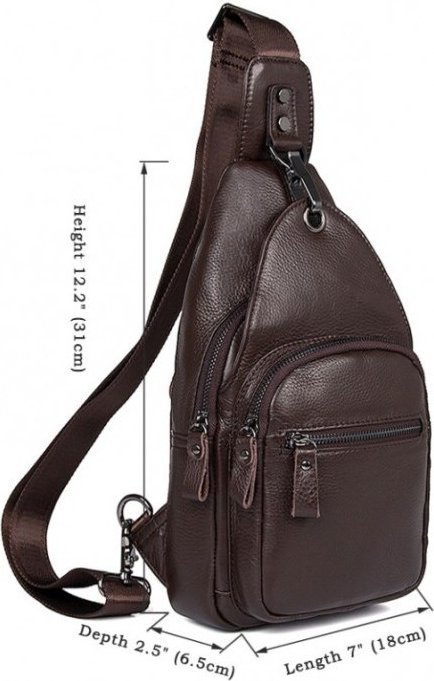 Мужская сумка-рюкзак из фактурной кожи коричневого цвета VINTAGE STYLE (14647)