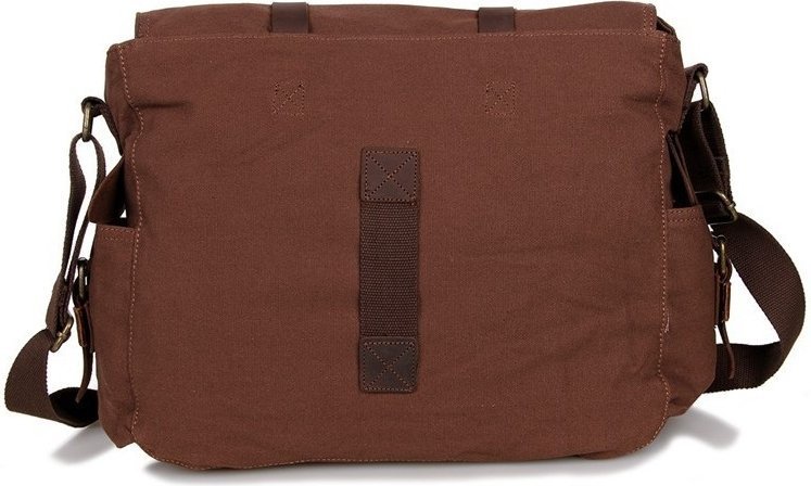 Большая текстильная сумка коричневого цвета на плечо VINTAGE STYLE (14213)