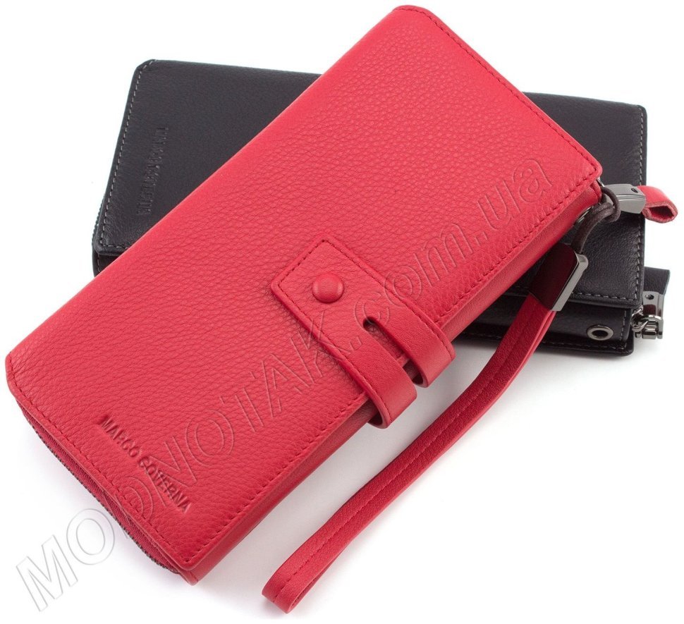 Стильний жіночий шкіряний гаманець червоного кольору Marco Coverna (17016) modnotak фото №1