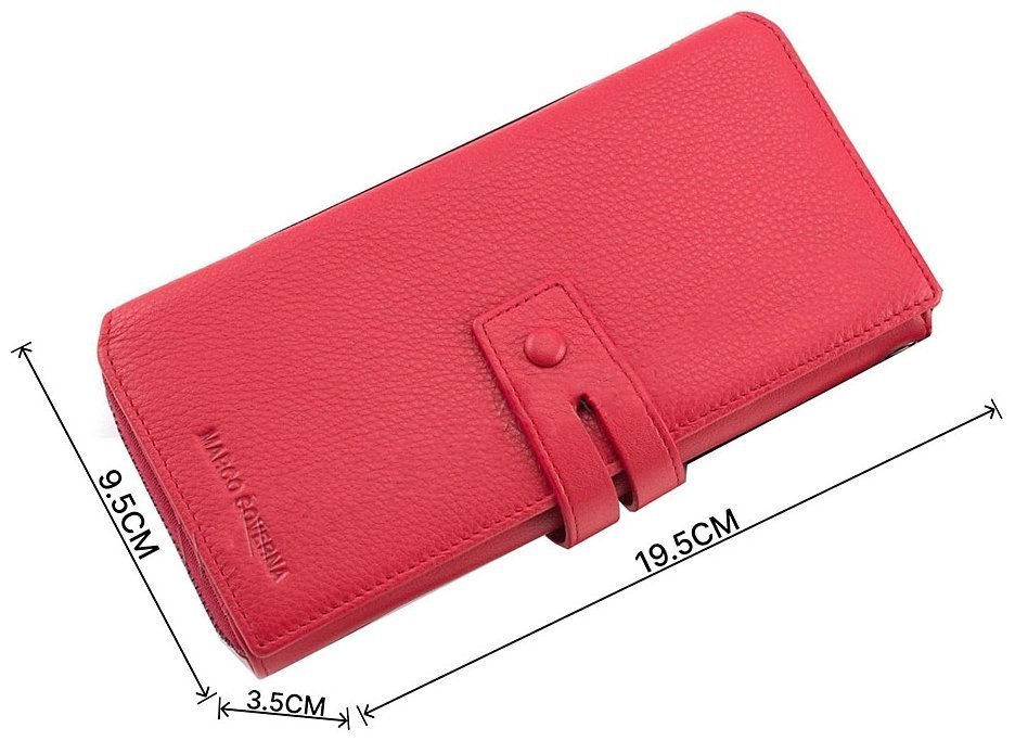 Стильний жіночий шкіряний гаманець червоного кольору Marco Coverna (17016) modnotak фото №3