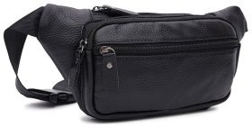 Чоловіча шкіряна сумка на пояс у чорному кольорі Keizer 72101