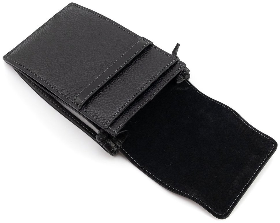 Шкіряна сумочка крос-боді для смартфона Grande Pelle 102301 (чорна) фото №7 Шкіряна сумочка крос-боді для смартфона Grande Pelle 102301 (чорна) modnotak фото №7