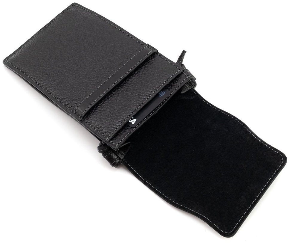 Шкіряна сумочка крос-боді для смартфона Grande Pelle 102301 (чорна) фото №8 Шкіряна сумочка крос-боді для смартфона Grande Pelle 102301 (чорна) modnotak фото №8