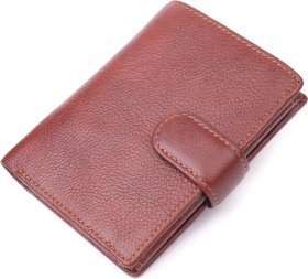 Вертикальне чоловіче портмоне із натуральної шкіри флотар коричневого кольору Vintage (2421399)