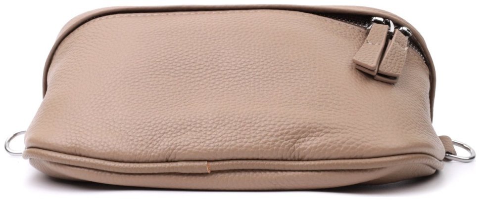 Летняя кожанная женская сумка через плечо Vintage 22657 Бежевая modnotak фото №5