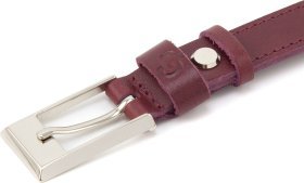 Женский пояс узкого типа из натуральной кожи цвета марсала Grande Pelle (15092)