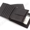 Мужской кожаный кошелек черного цвета - ST Leather (19749) - 4