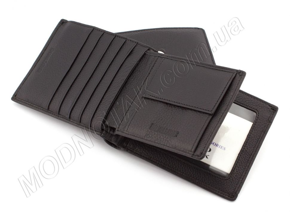 Мужской кожаный кошелек черного цвета - ST Leather (19749)