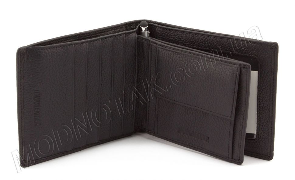 Мужской кожаный кошелек черного цвета - ST Leather (19749)