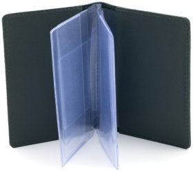 Шкіряна обкладинка для автодокументів із розворотом А5 Leather Collection 102801 (темно-зелена)