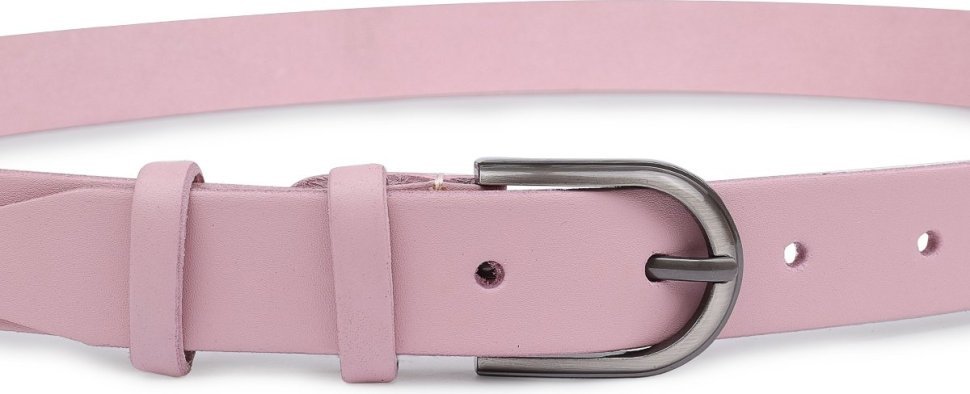 Женский кожаный ремень узкого типа в розовом цвете Vintage (2420796)