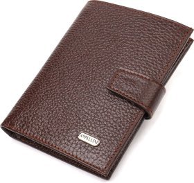 Вертикальний чоловічий гаманець середнього розміру з натуральної шкіри в коричневому кольорі CANPELLINI (2421737)