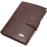 Вертикальний чоловічий гаманець середнього розміру з натуральної шкіри в коричневому кольорі CANPELLINI (2421737) - 1