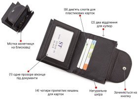 Маленький шкіряний гаманець на кнопці ST Leather (17382)
