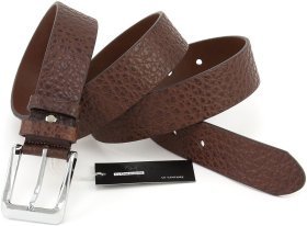 Коричневый брючный ремень из итальянской кожи буйвола Gherardini 35189-GH.BRW.BUFF
