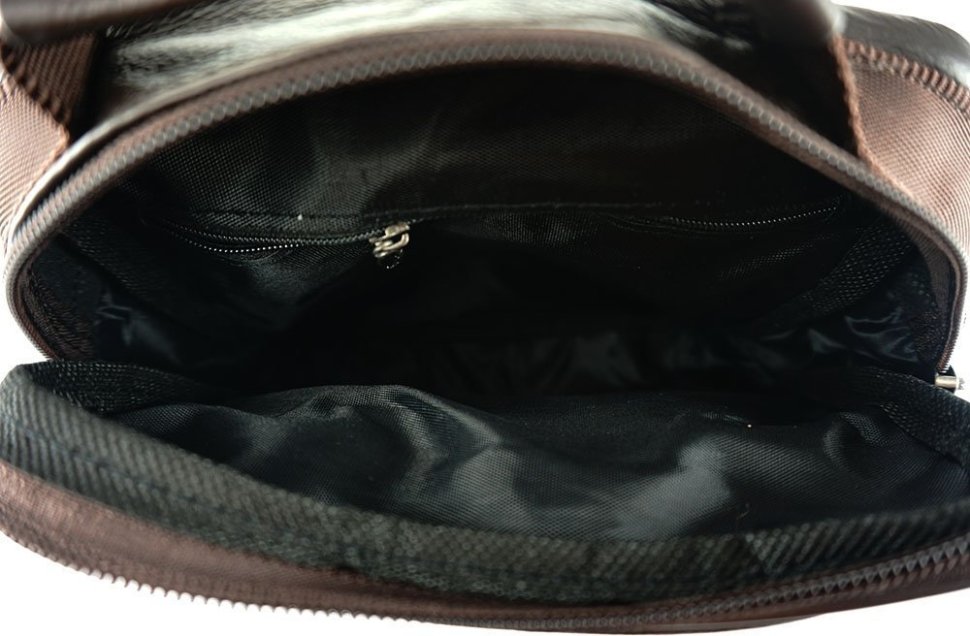 Удобная мужская сумка-барсетка коричневого цвета из натуральной кожи HD Leather (15920)
