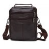 Зручна чоловіча сумка-барсетка коричневого кольору з натуральної шкіри HD Leather (15920) - 4