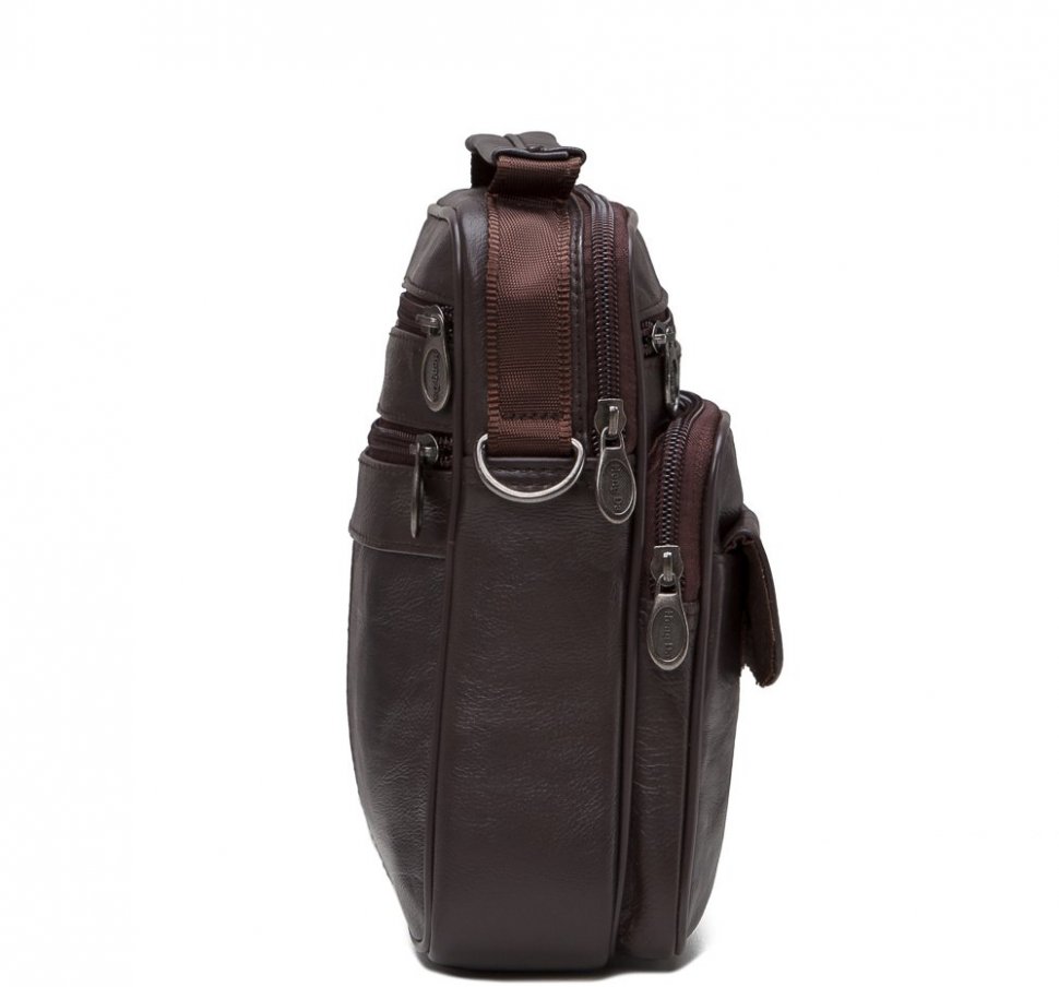 Зручна чоловіча сумка-барсетка коричневого кольору з натуральної шкіри HD Leather (15920)