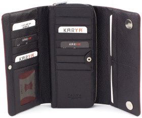 Фірмовий жіночий гаманець-клатч червоного кольору Karya (17000)