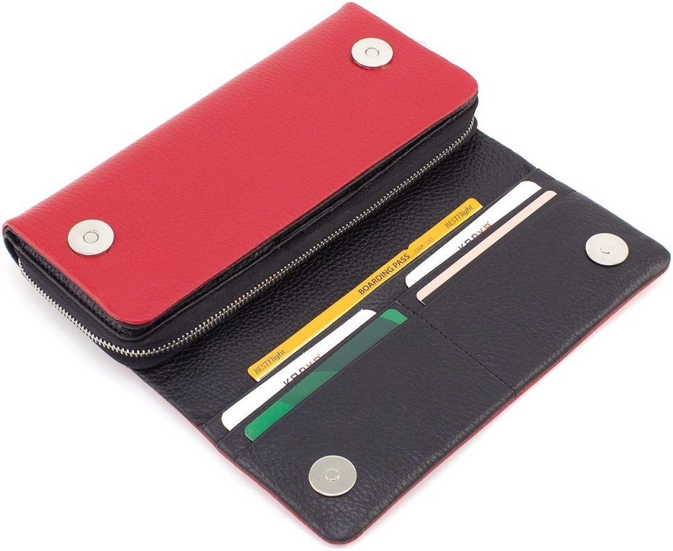 Фірмовий жіночий гаманець-клатч червоного кольору Karya (17000)
