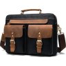 Текстильная мужская сумка-портфель с кожаными вставками Vintage (20002) - 2