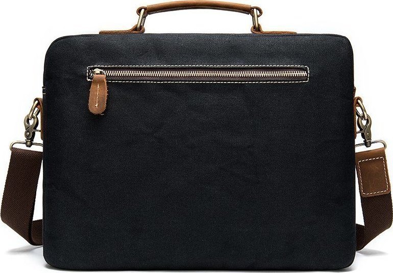 Текстильная мужская сумка-портфель с кожаными вставками Vintage (20002)