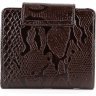 Жіночий гаманець коричневий з натуральної шкіри з фактурою під змію KARYA (2417165) - 6