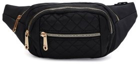 Городская стеганая сумка на пояс из качественного текстиля Monsen 104501 черного цвета