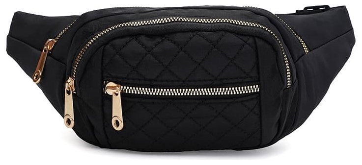 Городская стеганая сумка на пояс из качественного текстиля Monsen 104501 черного цвета modnotak фото №1