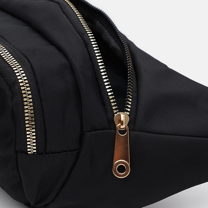 Городская стеганая сумка на пояс из качественного текстиля Monsen 104501 черного цвета modnotak фото №3