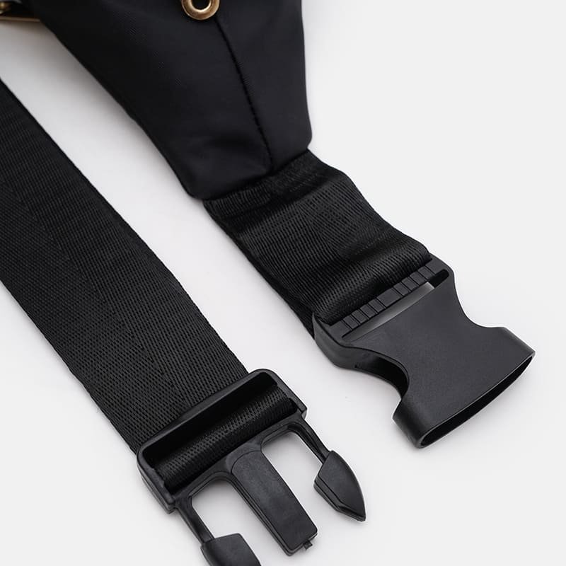 Городская стеганая сумка на пояс из качественного текстиля Monsen 104501 черного цвета modnotak фото №4