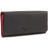 Класичний гаманець з натуральної шкіри чорно-червоного кольору KARYA (1159-45) - 7