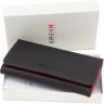 Класичний гаманець з натуральної шкіри чорно-червоного кольору KARYA (1159-45) - 8