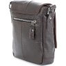 Мужская кожаная сумка-планшет темно-коричневого цвета в вертикальном формате SHVIGEL (00977) - 5