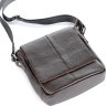 Мужская кожаная сумка-планшет темно-коричневого цвета в вертикальном формате SHVIGEL (00977) - 6