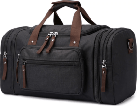 Фірмова текстильна дорожня сумка чорного кольору Vintage (20080)