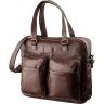 Мужская кожаная коричневая сумка-портфель с отделом для ноутбука SHVIGEL (19109) - 1