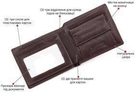 Чоловічий гаманець з натуральної шкіри без застібки BOSTON (18372)