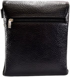 Кожаная сумка черного цвета с ремешком через плечо Desisan (1321-01) - 2