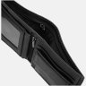 Мужское кожаное портмоне черного цвета с хлястиком на кнопке Ricco Grande 65001 - 7