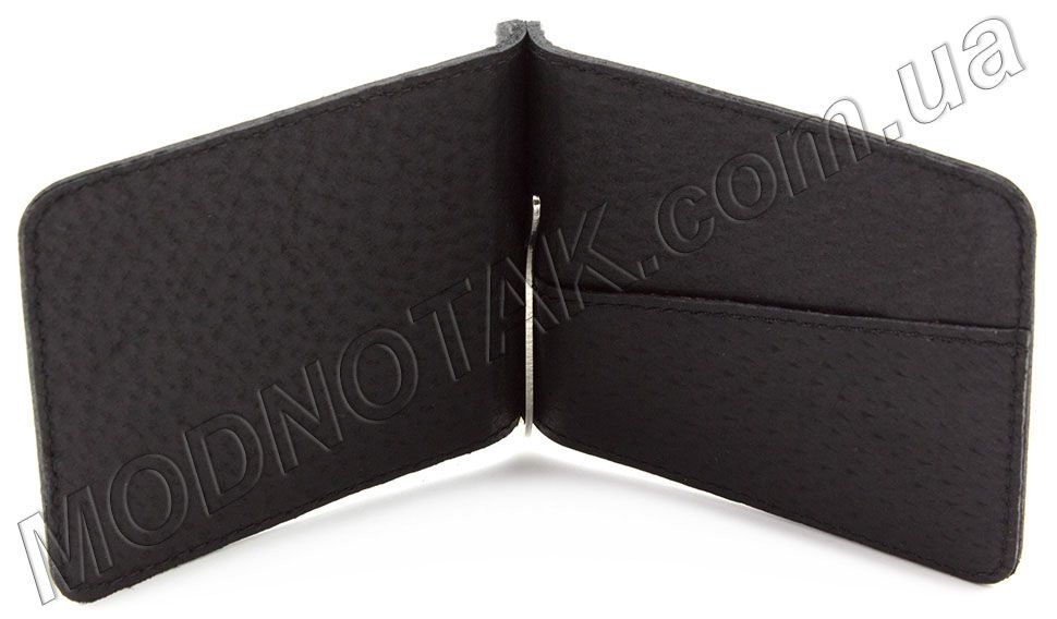 Черный зажим для денег с фиксацией на магнит ST Leather (17821)