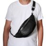 Мужская сумка-бананка крупного размера из черной кожи флотар Vip Collection (21079) - 3