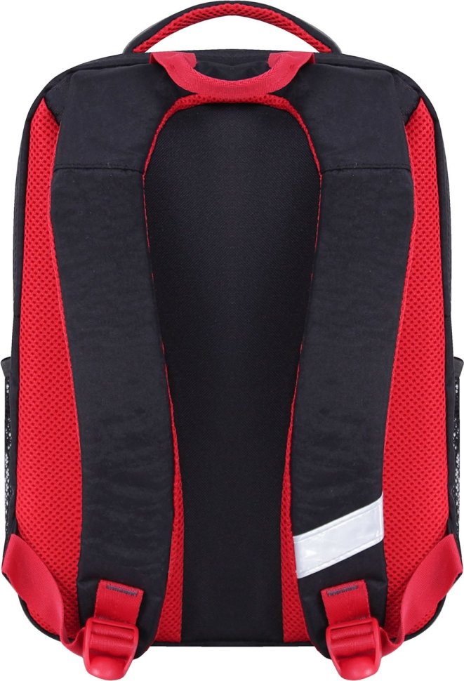 Шкільний рюкзак для хлопчика з чорного текстилю з принтом тигра Bagland 55401