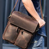 Чоловіча вертикальна сумка-месенджер коричневого кольору в стилі вінтаж Tiding Bag (21219) - 3