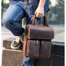 Мужская вертикальная сумка-мессенджер коричневого цвета в стиле винтаж Tiding Bag (21219) - 8