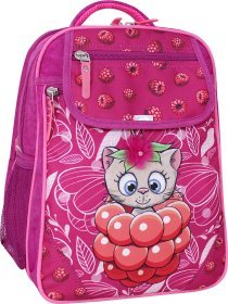 Дитячий рюкзак малинового кольору з дизайнерським принтом Bagland (55501)